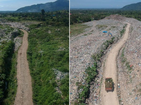 Before-After Penghijauan di TPA Air Dingin Padang