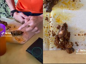 Makan Nasi Kukus Lauk Ayam, Pria Ini Dapat Bonus Kepala Tikus