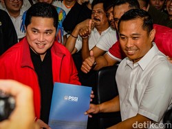 Erick Thohir dan Ratu Tisha Kompak Berjaket Merah, Kode Pimpin PSSI?