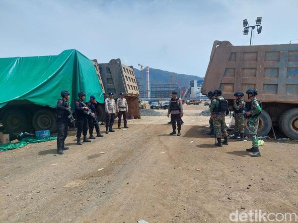 Suasana Kawasan PT GNI Dikawal Ketat TNI-Polri Usai Bentrokan Maut
