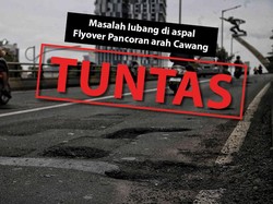 Before-After Penambalan Lubang Flyover Pancoran Arah Cawang