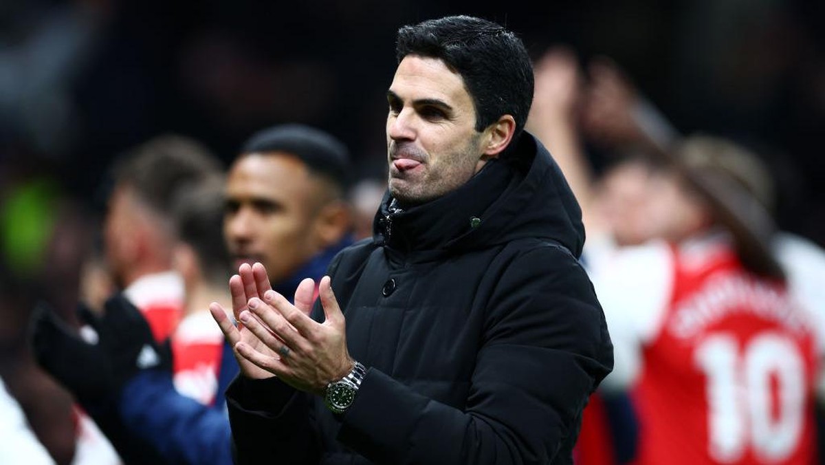 Manajer Arsenal Mikel Arteta menanggapi dengan santai transfer Mykhaylo Mudryk ke Chelsea (Foto: Getty Images/Clive Rose)