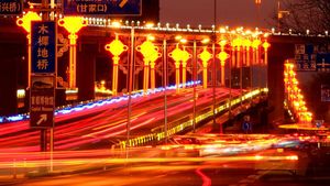 Pernak-pernik Imlek Mulai Hiasi Jalanan di Beijing