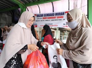 UKM Sahabat SandiUno Gelar Bazar Sembako Murah di Cileungsi Bogor