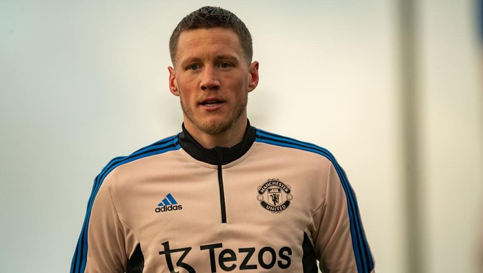 MANCHESTER, ENGLAND - JANUARY 15: (EXCLUSIVE COVERAGE) Wout Weghorst of Manchester United in action during a first team training session at Carrington Training Ground on January 15, 2023 in Manchester, England. (Photo by Ash Donelon/Manchester United via Getty Images)