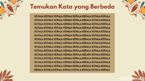 Uji Kejelian Mata Lewat Tebak Kata, Bisa Jawab Kurang dari 5 Detik?