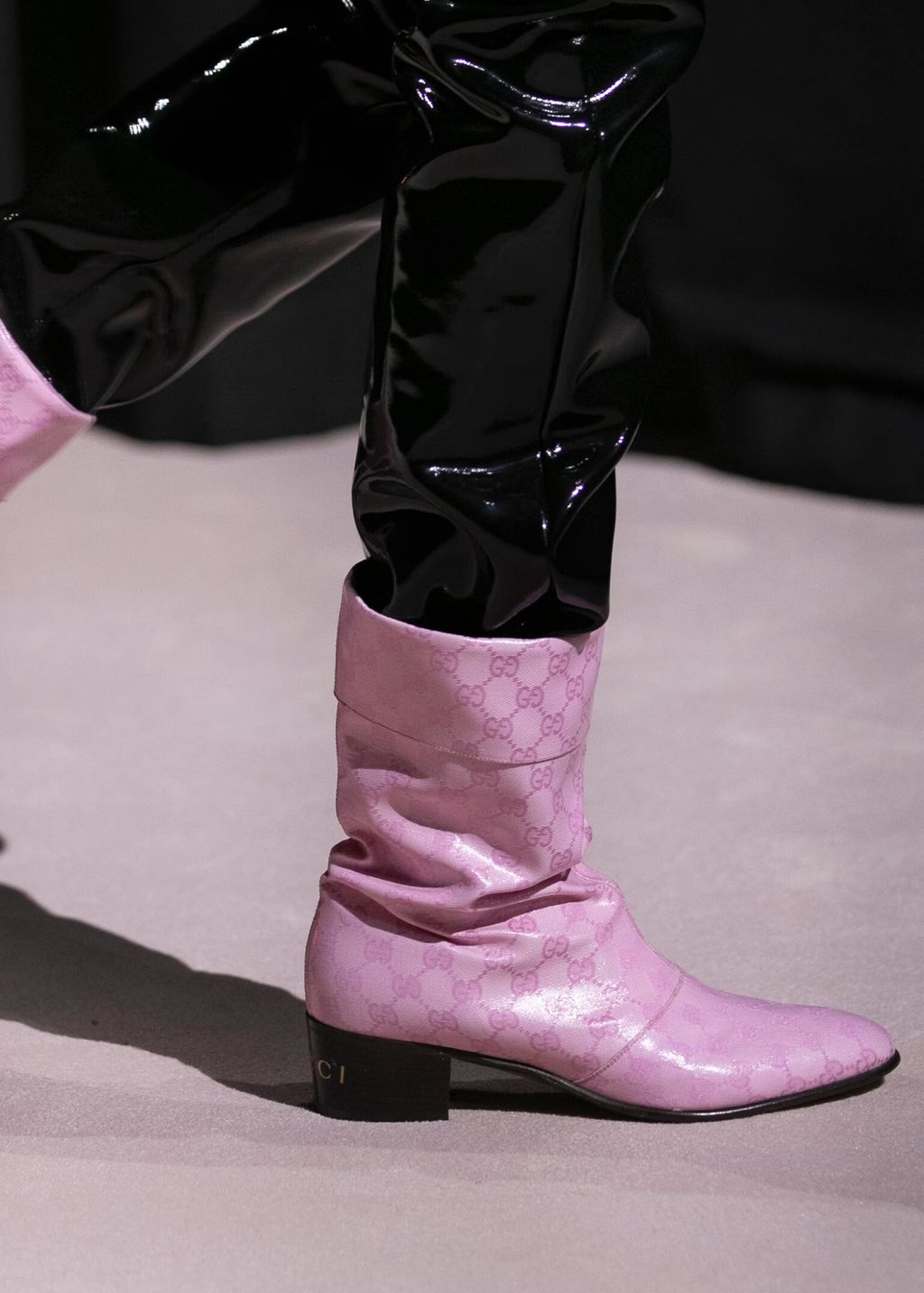 Pink Gucci boots with Crystal GG monogram