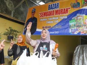 UKM Sahabat SandiUno Gelar Bazar Sembako Murah untuk Ibu-ibu di Garut