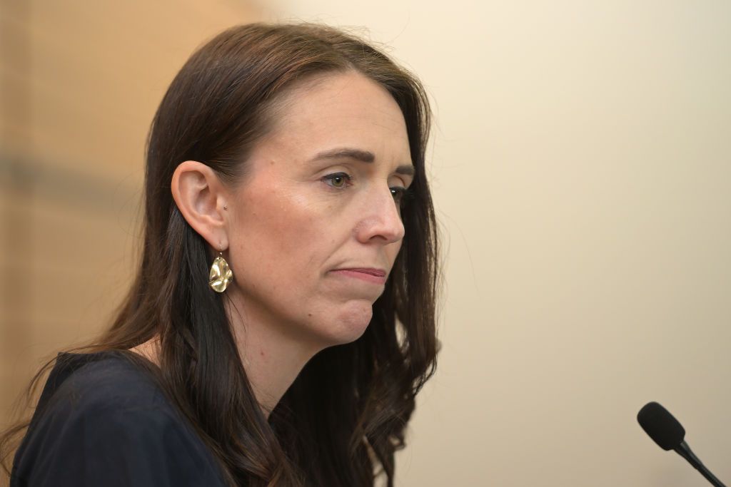NAPIER, NEW ZEALAND - JANUARY 19: Prime Minister Jacinda Ardern announces her resignation at the War Memorial Centre on January 19, 2023 in Napier, New Zealand. (Photo by Kerry Marshall/Getty Images)