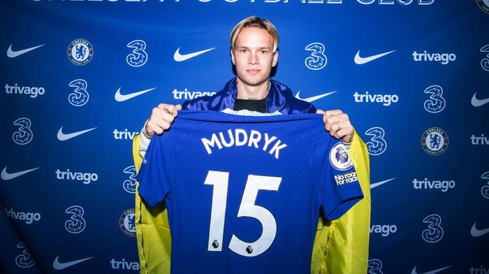 LONDON, ENGLAND - JANUARY 15: Chelsea Unveil New Signing Mykhaylo Mudryk at Stamford Bridge on January 15, 2023 in London, England. (Photo by Joupin Ghamsari/Chelsea FC via Getty Images)