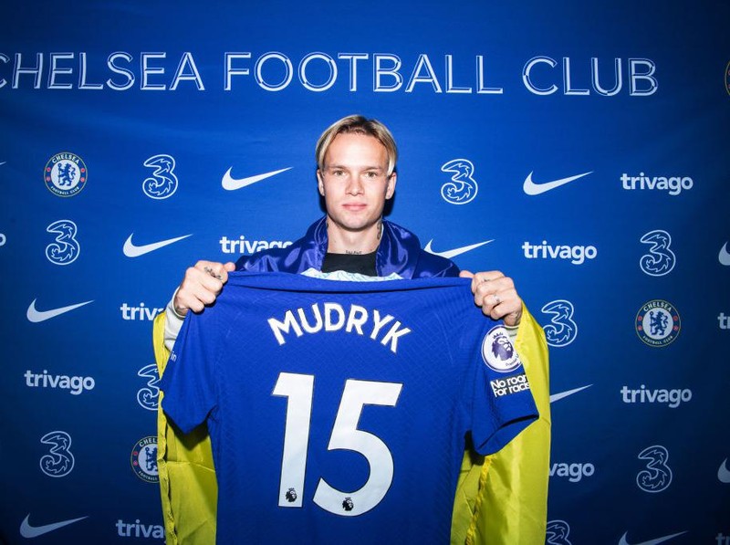 LONDON, ENGLAND - JANUARY 15: Chelsea Unveil New Signing Mykhaylo Mudryk at Stamford Bridge on January 15, 2023 in London, England. (Photo by Joupin Ghamsari/Chelsea FC via Getty Images)