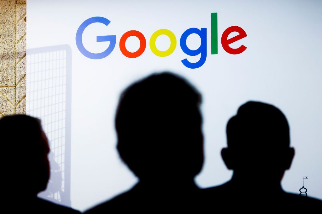 Google logo is seen during the reopening of Google office in a historical building at the Main Square in Krakow, Poland on November 29, 2022. After nearly seven years of absence, Google reopened in Krakow hiring engineers which together with hub in Warsaw will create the largest center in Europe dealing with Google Cloud computing services. (Photo by Beata Zawrzel/NurPhoto via Getty Images)