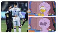 Meme Mengandung Bawang, Potret Kehangatan Ronaldo dan Messi