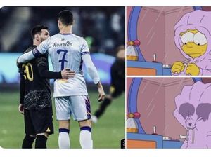 Meme Mengandung Bawang, Potret Kehangatan Ronaldo dan Messi