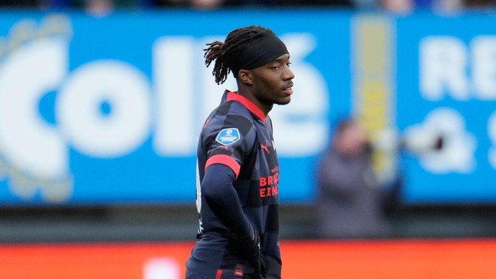 SITTARD, NETHERLANDS - JANUARY 15: Noni Madueke of PSV during the Dutch Eredivisie  match between Fortuna Sittard v PSV at the Fortuna Sittard Stadium on January 15, 2023 in Sittard Netherlands (Photo by Photo Prestige/Soccrates/Getty Images)