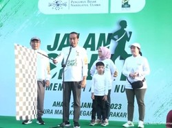 Jokowi Jalan Sehat 1 Abad NU di Solo Bareng Puan hingga Ganjar