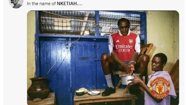 Meme Eddie Nketiah Jadi Mimpi Buruk Manchester United