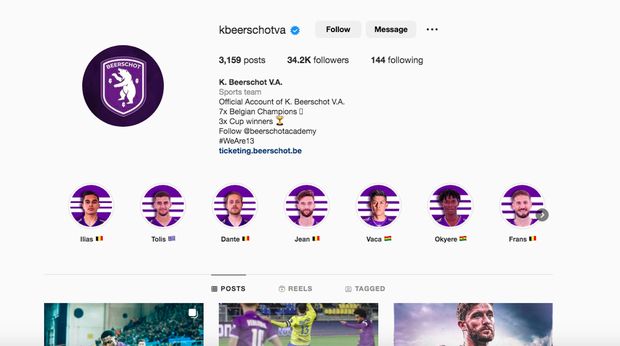 Jumlah follower Beerschot VA pada pukul 08:58, Selasa (24/1), masih di kisaran 34 ribuan.