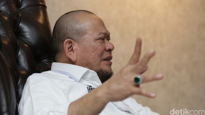 Ketua DPD RI AA Lanyalla Mahmud Mattalitti saat wawancara khusus bersama detikcom.