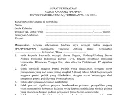 Surat Pernyataan Pantarlih Pemilu 2024: Contoh dan Link Download