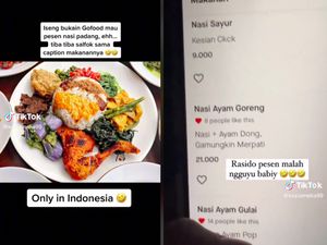Wanita Ini Ngakak Lihat Diskripsi Menu Nasi Padang di Aplikasi Ojol