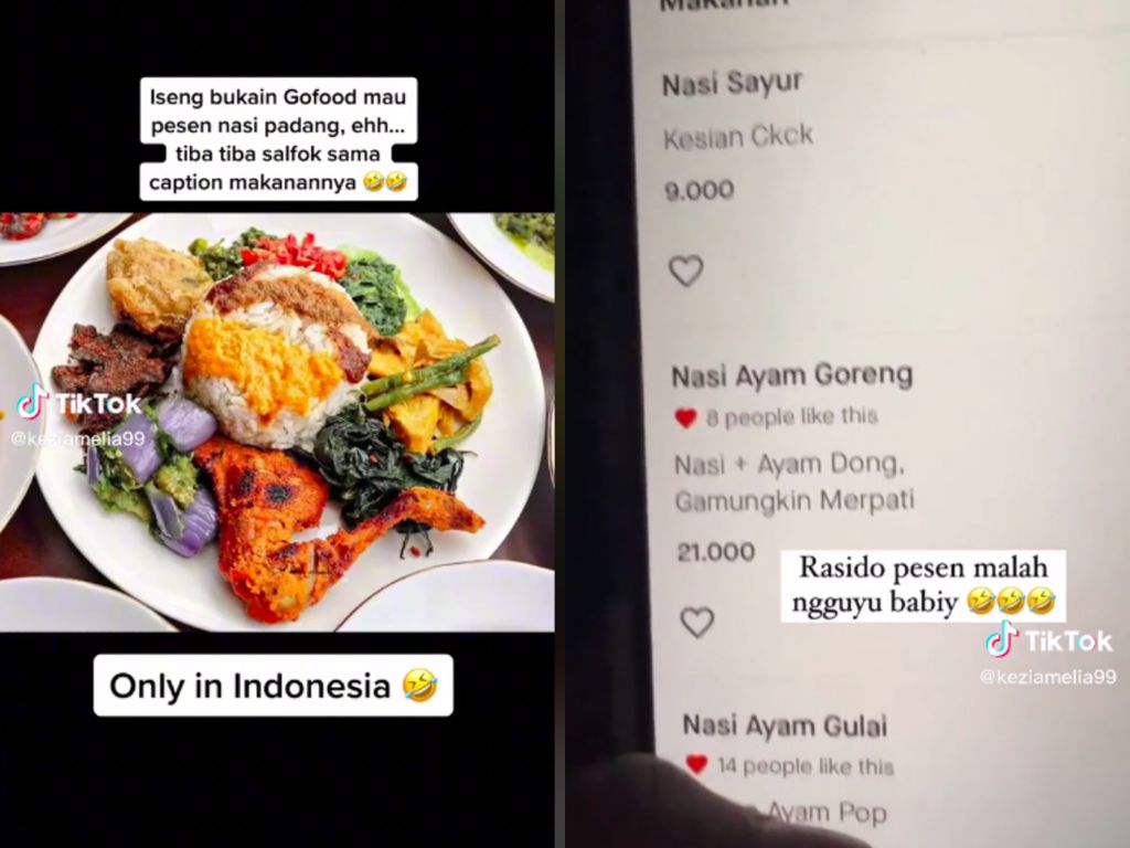 Wanita Ini Ngakak Lihat Diskripsi Menu Nasi Padang di Aplikasi Ojol Wanita Ini Ngakak Lihat Diskripsi Menu Nasi Padang di Aplikasi Ojol