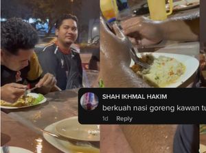 Kalau Pria Bikin Challenge Makan Nasi Goreng di Tengah Hujan, Ini Jadinya