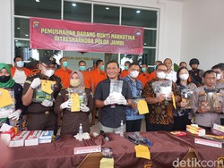 Polda Jambi Musnahkan Sabu dan Ganja Senilai Rp 6,5 M