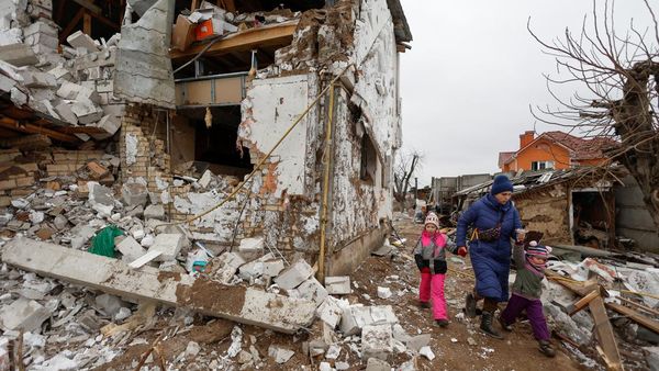 Permukiman Warga di Hlevakha Ukraina Hancur Lebur Dirudal Rusia