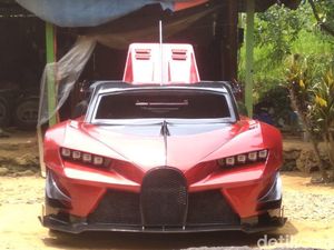 Keren! Sopir Travel Bangkalan Sulap Sedan Jadi Supercar Bugatti Vision GT