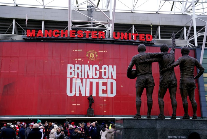 A general view outside the stadium ahead of the Manchester Derby at Old Trafford, Manchester. Picture date: Saturday January 14, 2023. (Photo by Martin Rickett/PA Images via Getty Images)