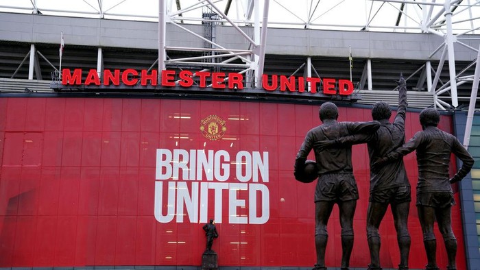 Manchester United A general view outside the stadium ahead of the Manchester Derby at Old Trafford, Manchester. Picture date: Saturday January 14, 2023. (Photo by Martin Rickett/PA Images via Getty Images)