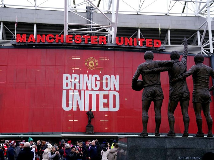 A general view outside the stadium ahead of the Manchester Derby at Old Trafford, Manchester. Picture date: Saturday January 14, 2023. (Photo by Martin Rickett/PA Images via Getty Images)