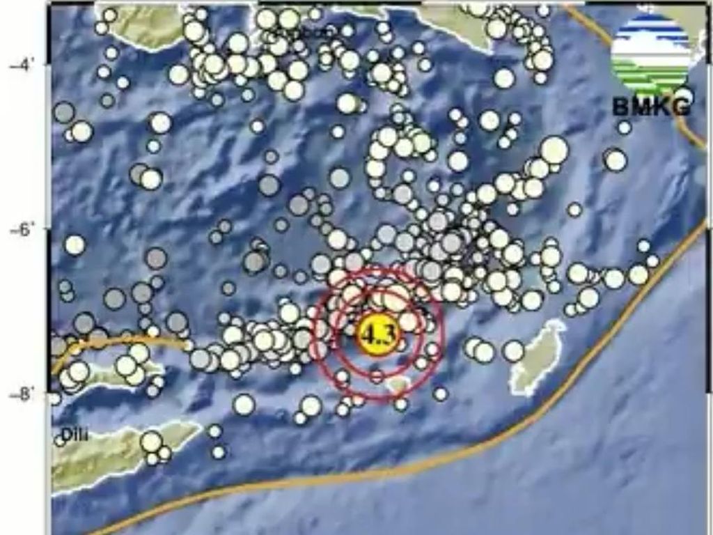 Gempa Bumi M 4,3 Guncang Maluku Barat Daya, Berpusat di Laut