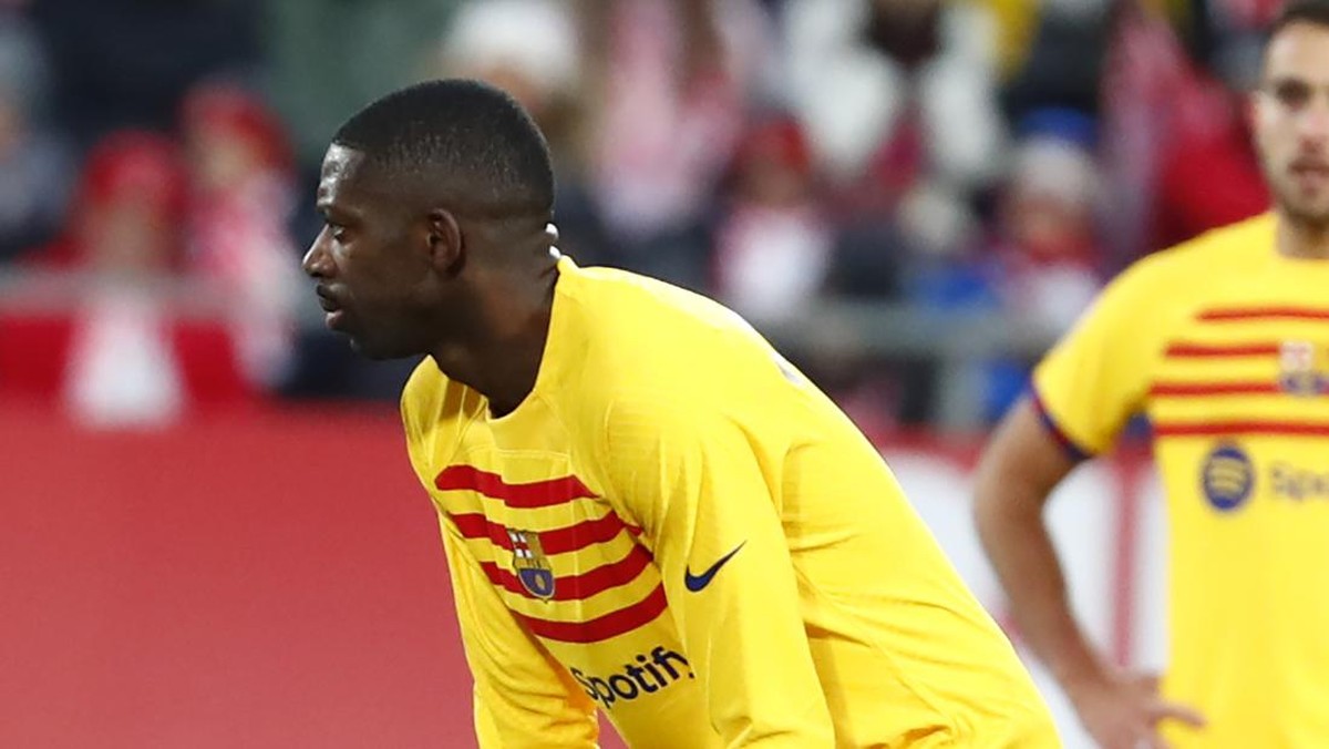 Ousmane Dembele cedera lagi. (Foto: AP/Joan Monfort)