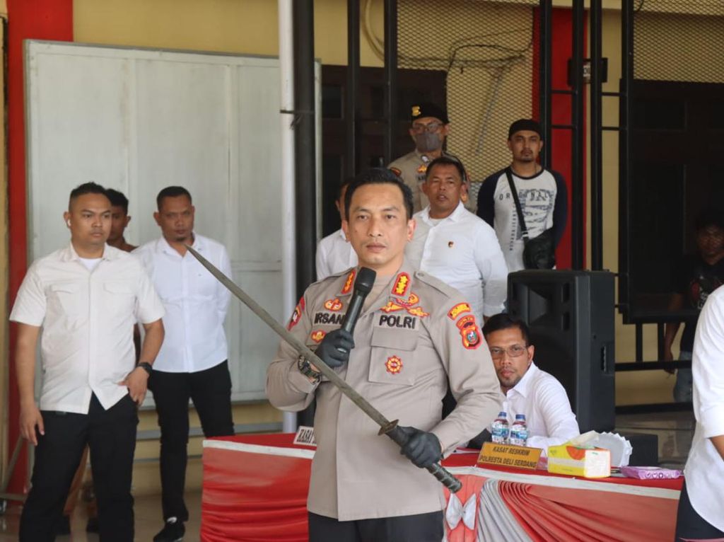 58 Anggota Geng Motor Bawa Sajam Ditangkap di Deli Serdang