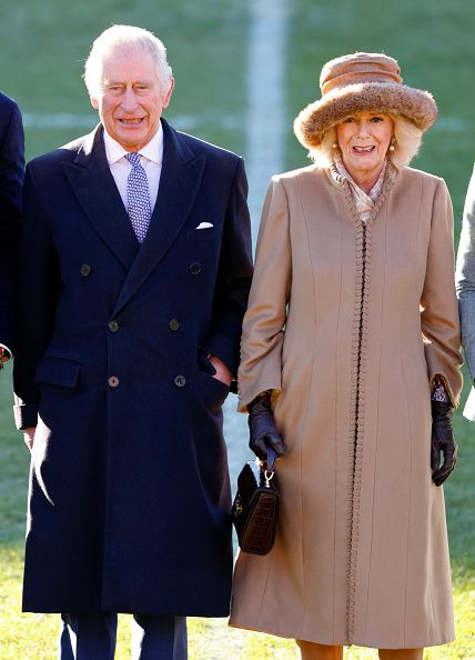 WREXHAM, UNITED KINGDOM - DECEMBER 09: (EMBARGOED FOR PUBLICATION IN UK NEWSPAPERS UNTIL 24 HOURS AFTER CREATE DATE AND TIME) King Charles III and Camilla, Queen Consort visit Wrexham Association Football Club on December 9, 2022 in Wrexham, Wales. Formed in 1864 Wrexham AFC is the oldest club in Wales and the third oldest professional team in the world. The club was taken over by Hollywood actors Ryan Reynolds and Rob McElhenney in late 2020. (Photo by Max Mumby/Indigo/Getty Images)