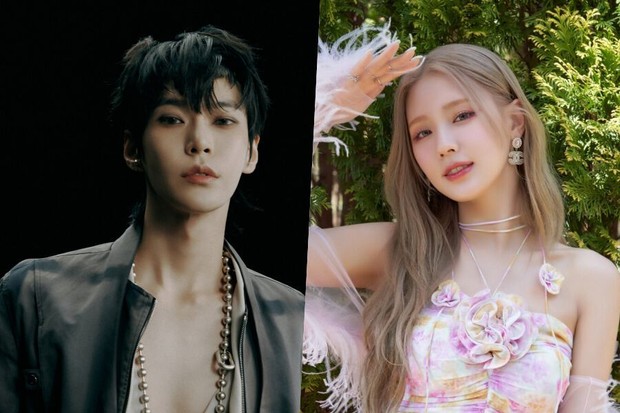 Doyoung dan Miyeon sebagai MC/Foto: soompi.com Potret MC circle chart music awards 2023,