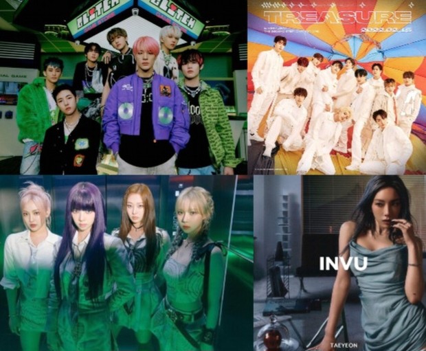 Idol K-Pop yang masuk nominasi di Circle Chart Music Awards 2023/Foto: instagram.com/nct_dream, yg_treasure_official, aespa_official, girlsgeneration Beberapa idol kpop yang masuk nominasi dari Desember 2021 sampai mei 2022.