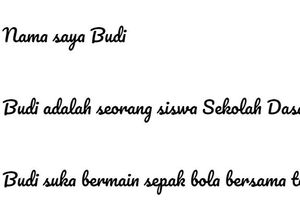 Cara Menulis Huruf Tegak Bersambung Beserta Contohnya