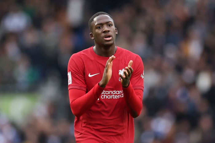 BRIGHTON, ENGLAND - JANUARY 29: Ibrahima Konate of Liverpool during the FA Cup Fourth Round match between Brighton & Hove ALbion and Liverpool at Amex Stadium on January 29, 2023 in Brighton, England. (Photo by Jacques Feeney/Offside/Offside via Getty Images)