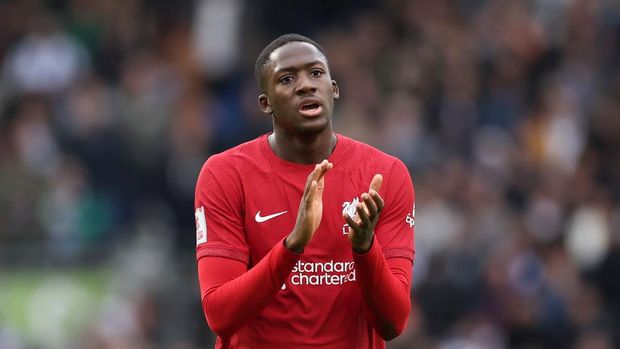BRIGHTON, ENGLAND - JANUARY 29: Ibrahima Konate of Liverpool during the FA Cup Fourth Round match between Brighton & Hove ALbion and Liverpool at Amex Stadium on January 29, 2023 in Brighton, England. (Photo by Jacques Feeney/Offside/Offside via Getty Images)