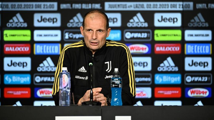 TURIN, ITALY - FEBRUARY 01: Massimiliano Allegri of Juventus during a press conference at Allianz Stadium on February 1, 2023 in Turin, Italy. (Photo by Daniele Badolato - Juventus FC/Juventus FC via Getty Images)