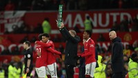 Sancho masuk menggantikan Antony di menit ke-61 lawan Nottingham Forest. Foto: REUTERS/PHIL NOBLE