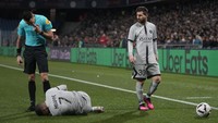 Tanpa Mbappe, PSG tetap berhasil menaklukkan Montpellier 3-1. Lionel Messi ikut menyumbang satu gol kemenangan Les Parisiens. (Foto: AP/Thibault Camus)