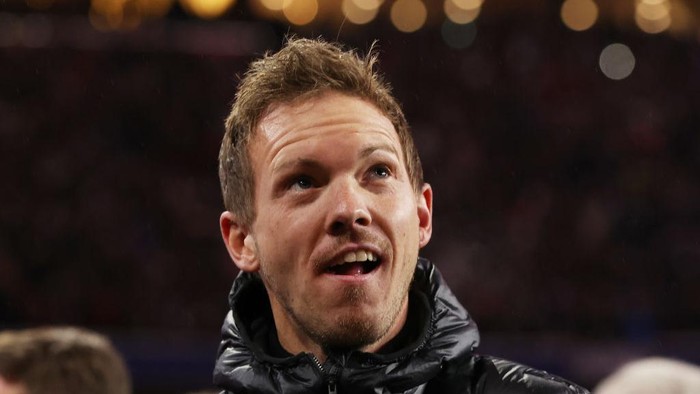 MUNICH, GERMANY - JANUARY 28: Julian Nagelsmann, Head Coach of Bayern Munich, looks on prior to the Bundesliga match between FC Bayern München and Eintracht Frankfurt at Allianz Arena on January 28, 2023 in Munich, Germany. (Photo by Alexander Hassenstein/Getty Images)