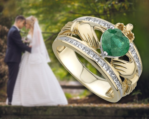 Cincin Claddagh/Foto: id.pinterest.com/irishshopgifts Cincin Claddagh merupakan perhiasan tradisional Irlandia yang biasa digunakan sebagai cincin pentungan dan pernikahan/Foto: id.pinterest.com/irishshopgifts