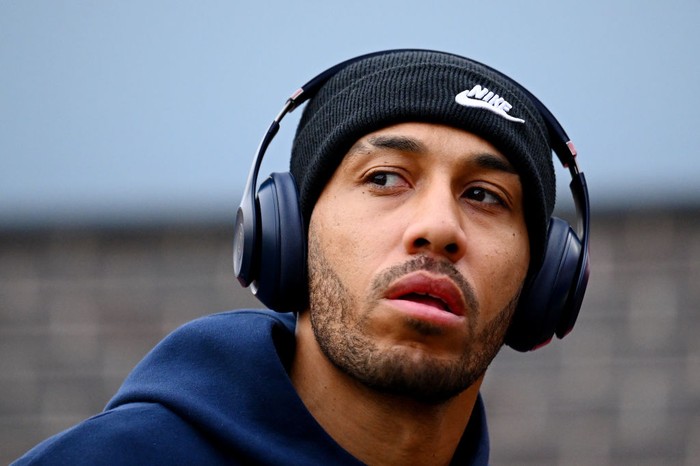 Pierre-Emerick Aubameyang NOTTINGHAM, ENGLAND - JANUARY 01: Pierre-Emerick Aubameyang of Chelsea arrives at the stadium prior to the Premier League match between Nottingham Forest and Chelsea FC at City Ground on January 01, 2023 in Nottingham, England. (Photo by Clive Mason/Getty Images)