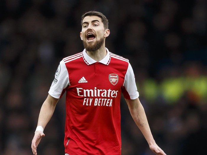 LIVERPOOL, ENGLAND - FEBRUARY 04: Jorginho of Arsenal during the Premier League match between Everton FC and Arsenal FC at Goodison Park on February 4, 2023 in Liverpool, United Kingdom. (Photo by Daniel Chesterton/Offside/Offside via Getty Images)