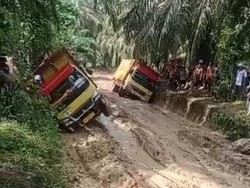 Jalan Rusak dan Berlumpur, Warga 7 Desa di Asahan Teracam Terisolir